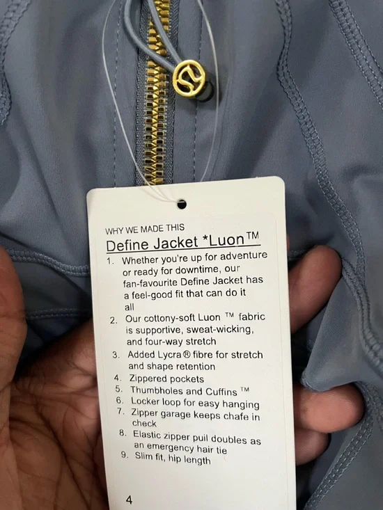 lululemon athletica Dusty Blue Gold-Zip Bomber Jacket - Picture 3 of 4
